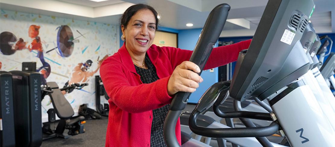 Councillor Jasbir Jaspal, the City of Wolverhampton Council’s Cabinet Member for Adults and Wellbeing, at the new Youth Gym at WV Active-Aldersley.